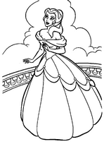 coloriage belle en robe de princesse